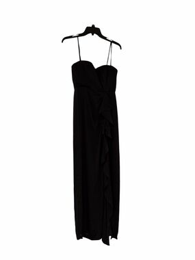 BCBGMaxAzria Black Ruffled Strapless Maxi Dress